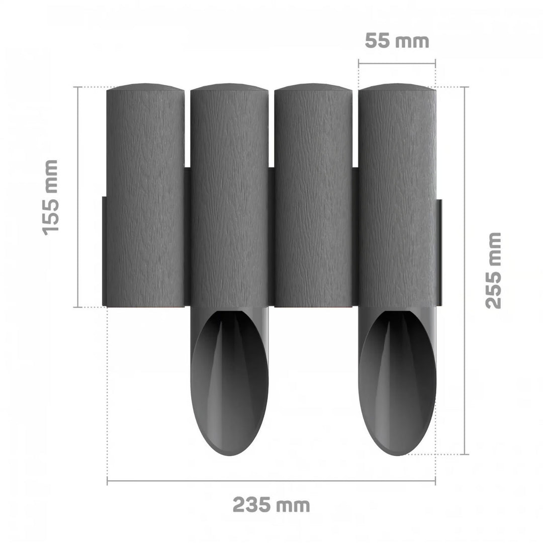 Cellfast Garden Fence, wood-grain finish, frost-resistant, 13.8 m long, graphite color, 34-044