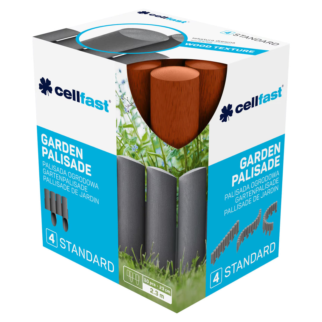 Cellfast-Gartenzaun, Holzoptik, frostbeständig, Länge 20,7 m, ziegelrot, 34-043