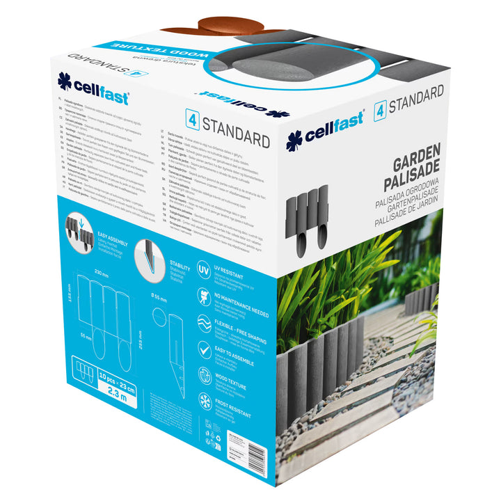 Cellfast-Gartenzaun, Holzoptik, frostbeständig, Länge 20,7 m, ziegelrot, 34-043