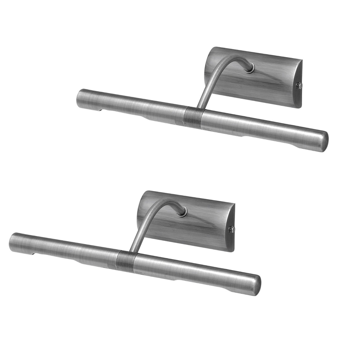 Rabalux Wall Sconce, for illuminating paintings and photos, 2xG9, satin chrome, Picture Light, 2 pieces