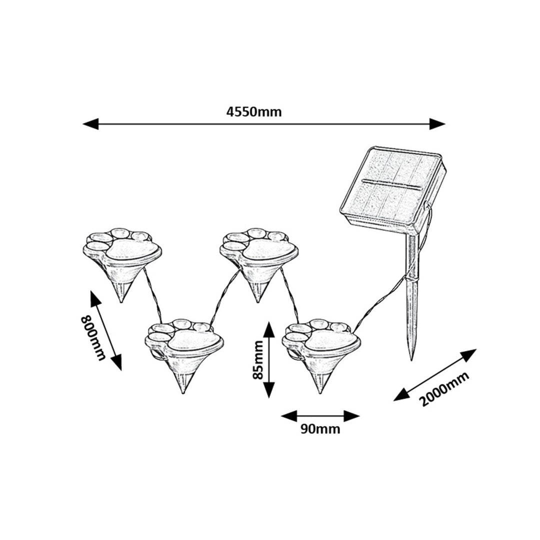 Rabalux-Solarlampen, 2 Sets, LED, IP44, 600-mAh-Akku, Wigry