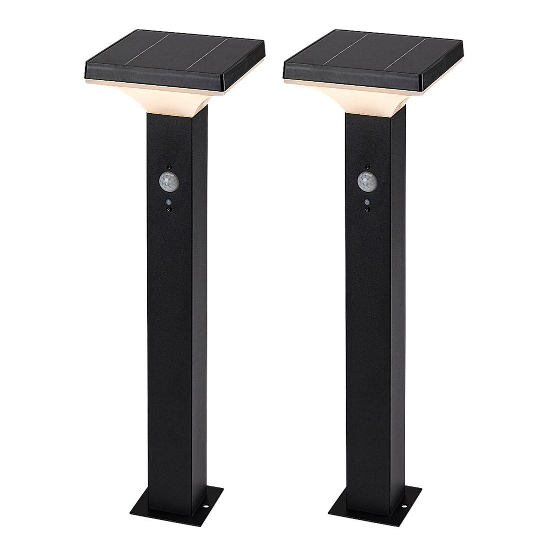Rabalux Outdoor Solar Floor Lamp, 4W LED, IP44, Black, Geleen, 2 pieces