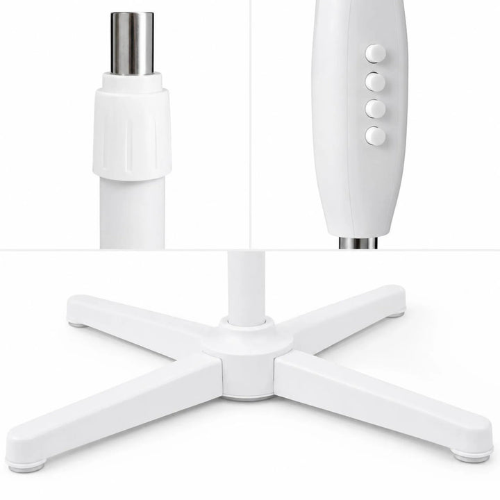 Extralink Floor Fan, white, 3 blades, 3 speed settings, 45W, adjustable tilt angle, ESF-40D-WH