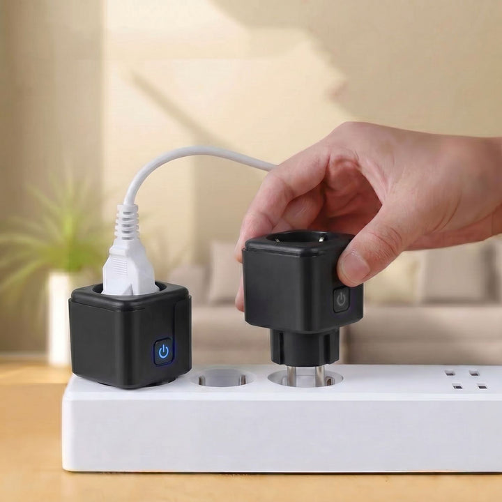 GreenBlue Remote-Controlled WiFi Outlet, Android/iOS/Alexa/Google Home, Timer, Watt Meter, Max 16A/3840W, GB735 B, 3 pieces