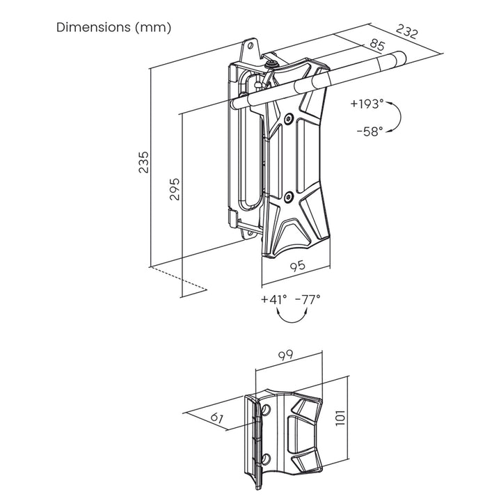 Maclean Wall-Mounted Bike Rack/Hanger, max. load 35 kg, adjustable tilt angle, steel, MC-171, 2 pieces