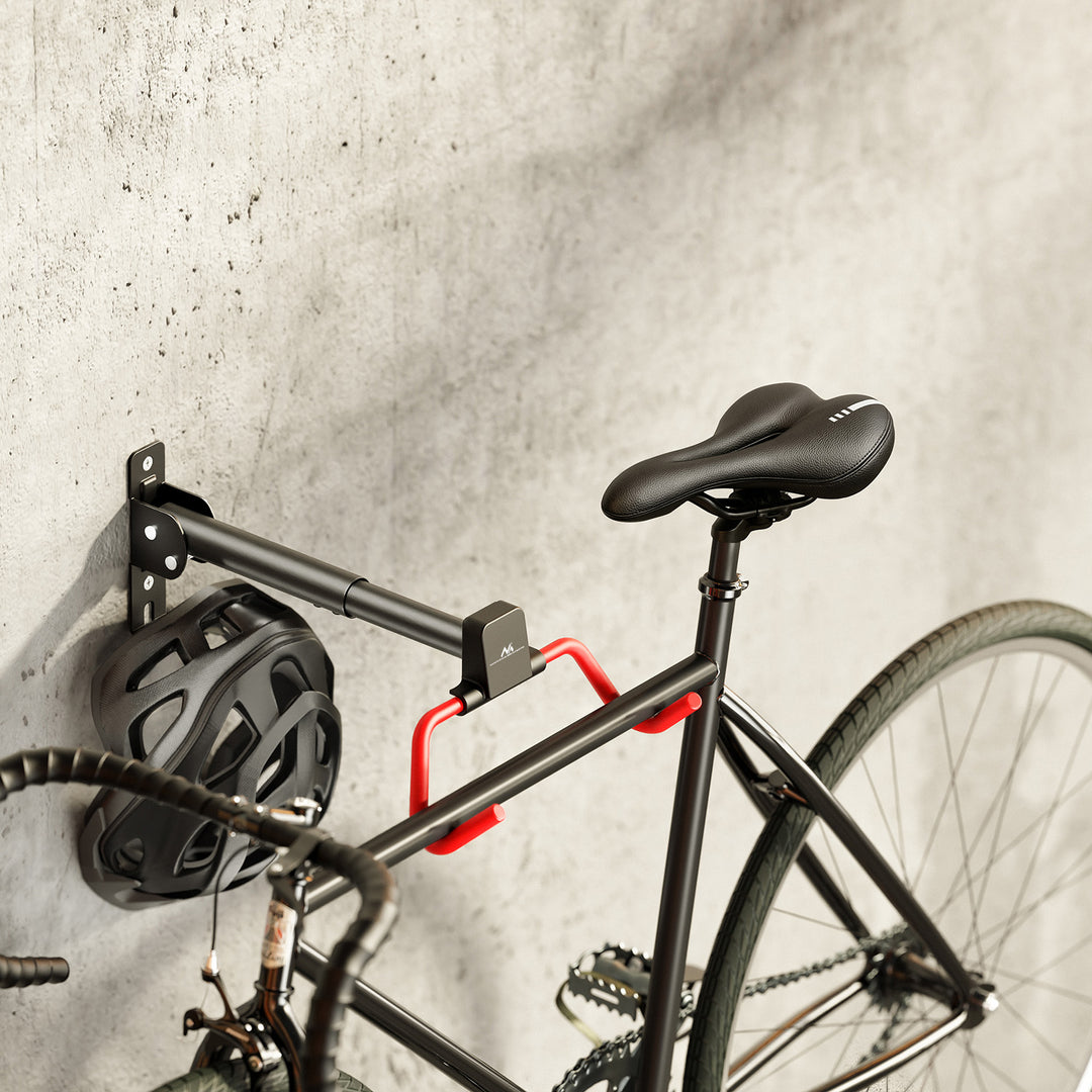 Maclean Horizontal Wall-Mounted Bike Rack, steel, max. load 30 kg, adjustable angle, MC-172, 3 pieces