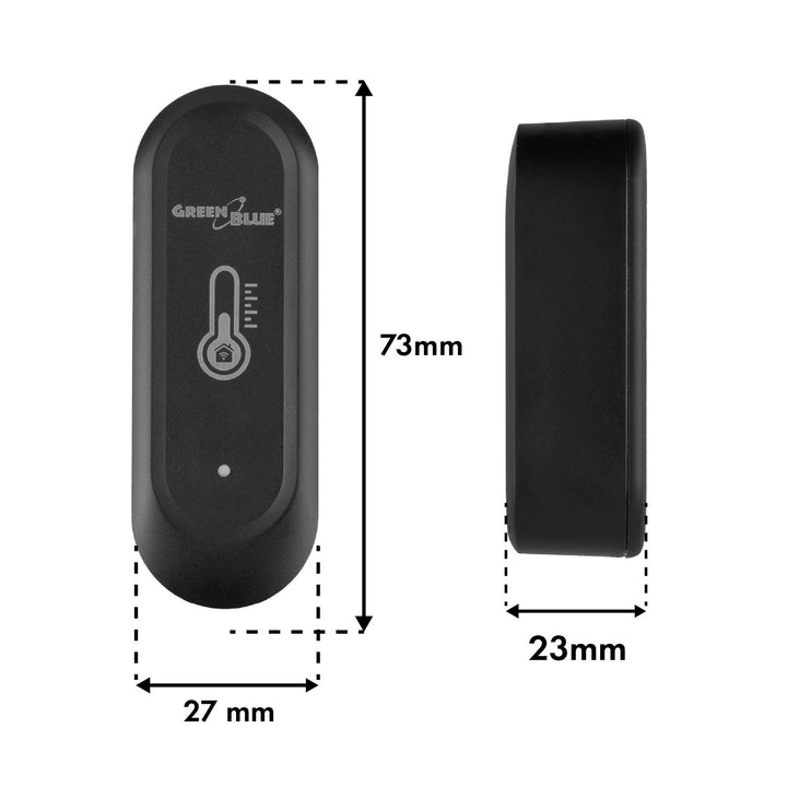 GreenBlue Outdoor WiFi Temperature and Humidity Sensor, Android/iOS, 3.0V DC, LR03x2, IP65, GB741 + 2x R-03 LR03 AAA Alkaline Batteries by Varta Industrial 4003