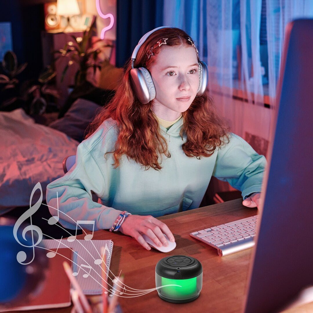 Rabalux Radelia Schreibtischlampe, Bluetooth-Lautsprecher, RGB, schwarz, IP20, Akku, 76110