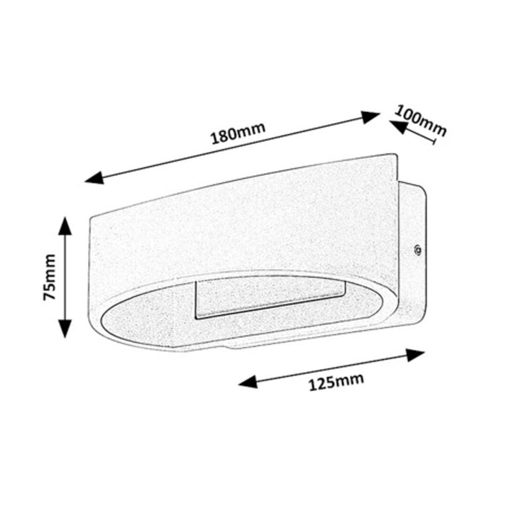 Rabalux Gerla Outdoor Wall Sconce, Anthracite, 9W LED, IP54, 3000 K, 77179