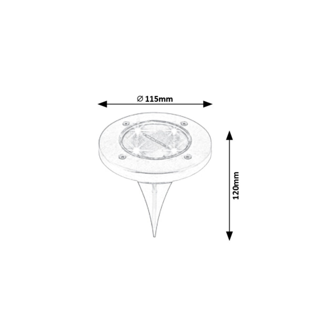 Rabalux Dannet Solar Garden Light, IP44, Satin Chrome, 7975