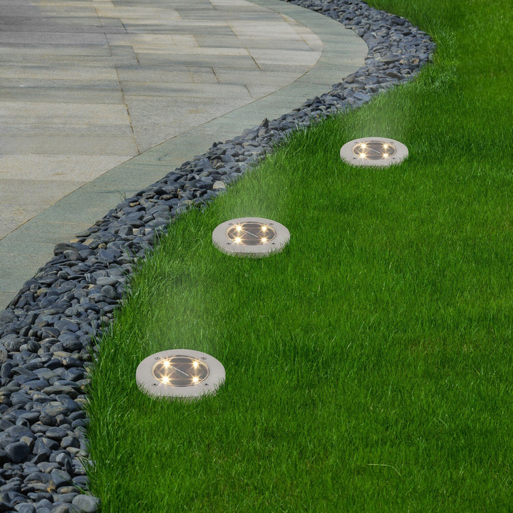 Rabalux Dannet Solar Garden Light, IP44, Satin Chrome, 7975