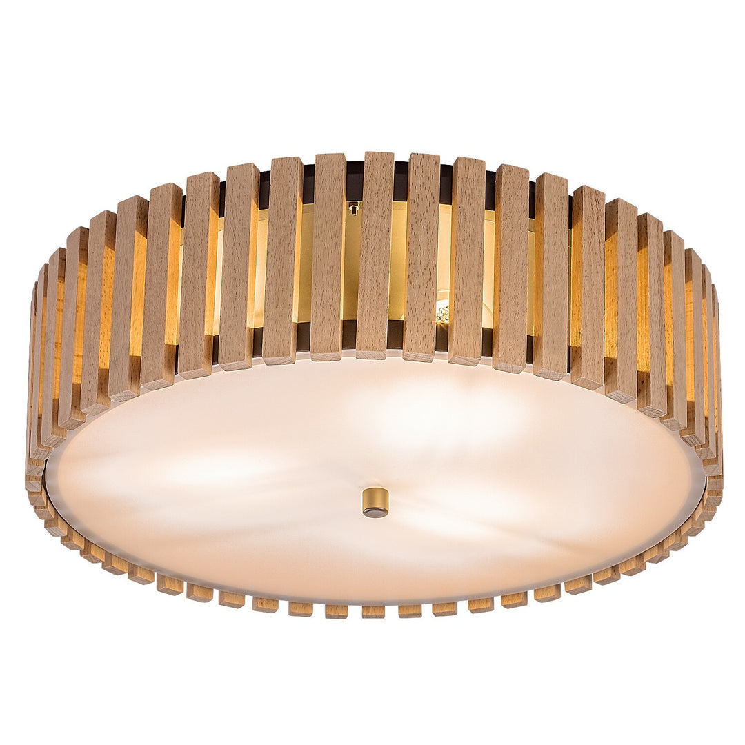 Rabalux Noxelle E27 3x MAX 25W IP20 Ceiling Light, Matte Black/Wood, 71420