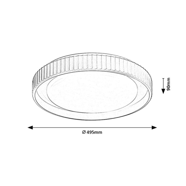Pastello LED-Lampe 48 W, IP20, grau-beige, 3000–6500 K, Speicherfunktion mit Fernbedienung, Timer-Funktion, Nachtlicht-Effekt, 71345