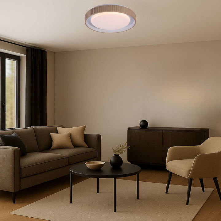 Pastello LED-Lampe 48 W, IP20, grau-beige, 3000–6500 K, Speicherfunktion mit Fernbedienung, Timer-Funktion, Nachtlicht-Effekt, 71345