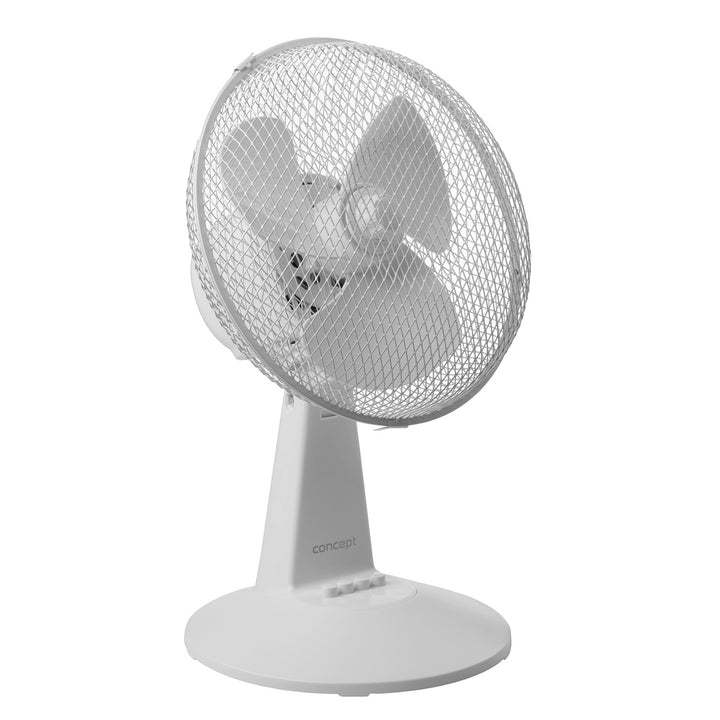Concept Desk Fan, white, 3 speed settings, oscillation, quiet operation, adjustable tilt, VS5040