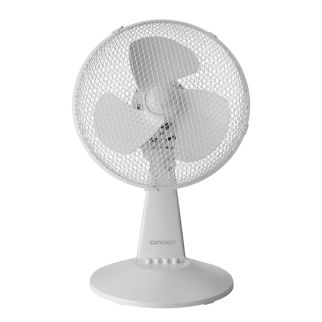Concept Desk Fan, white, 3 speed settings, oscillation, quiet operation, adjustable tilt, VS5040