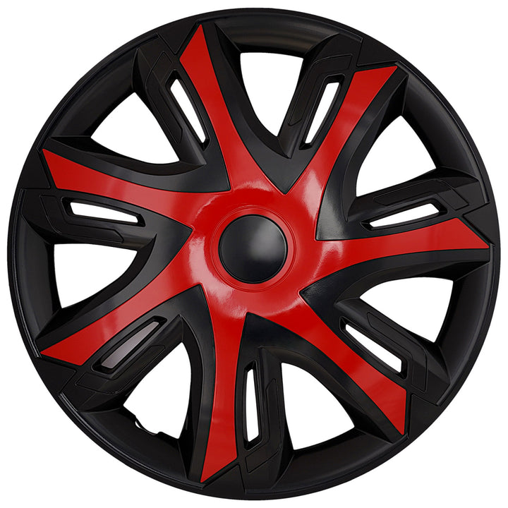 Tapas universales para ruedas de 14'' NRM N-Power rojo/negro, 4 unidades