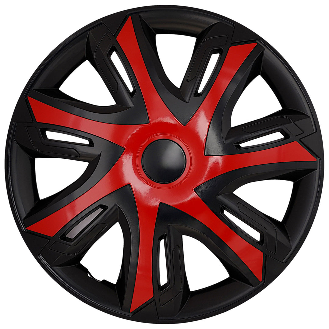 Universelle 16-Zoll-Radkappen NRM N-Power rot/schwarz, 4 Stück