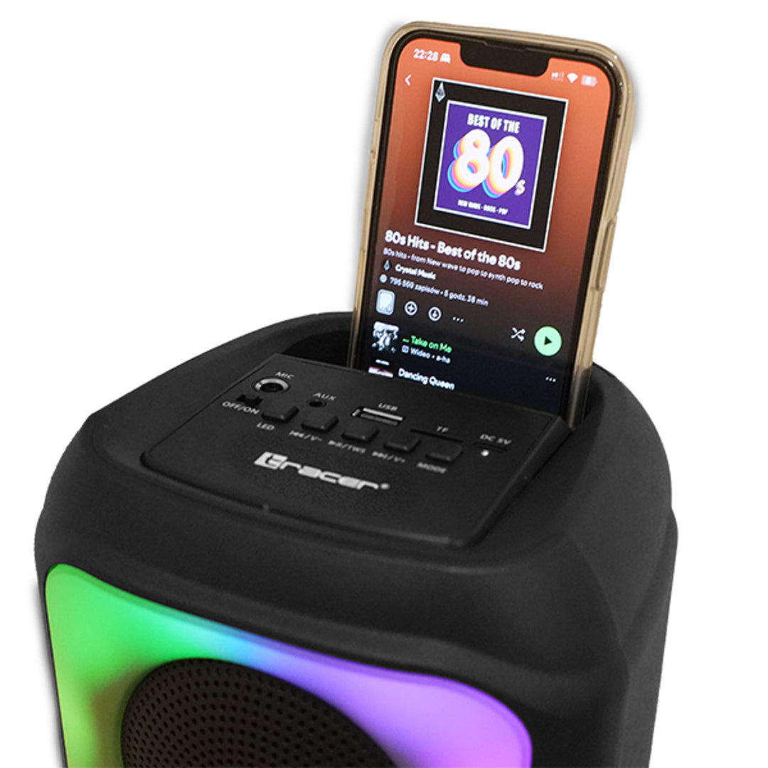 Tracer Wireless Speaker, Bluetooth 5.0, 20 W RMS power, karaoke mode, microphone, Powervox P2 TWS
