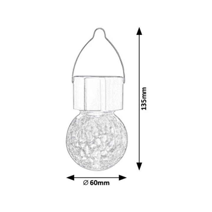 Rabalux Yola Solarlampe, 1 lm, IP44, Farbe: Satin-Chrom, LED 0,06 W, 7850, 2 Stück