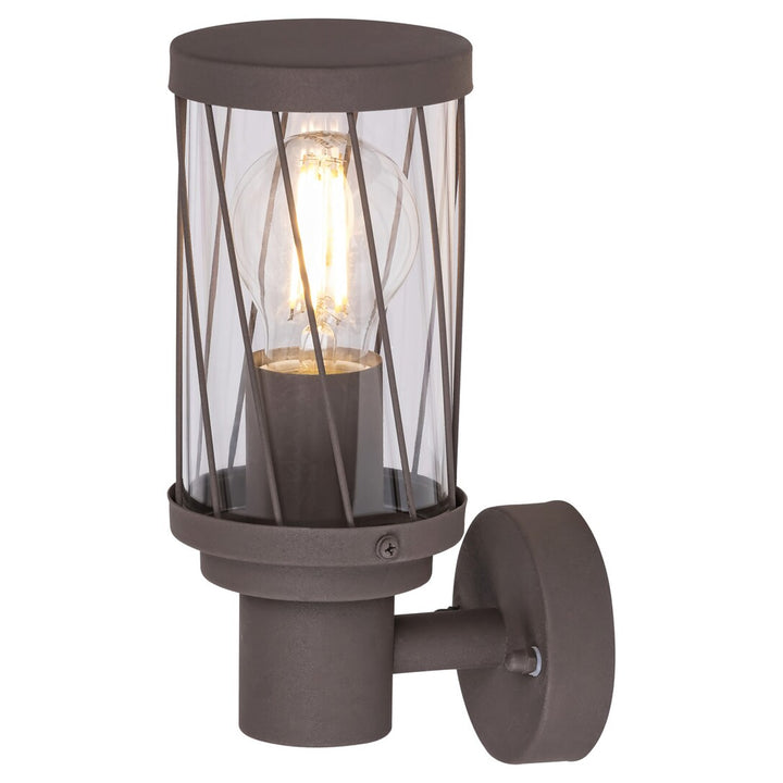 Rabalux Budapest Outdoor Wall Sconce, IP44, brown, E27 socket, max 40W, 8888, 2 pieces