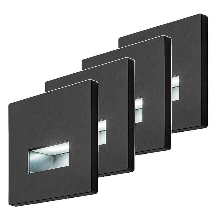 Lunca LED Lamp, 1W, IP20, Black, Adjustable Color Temperature: 3000, 4500, 6500 K, 77195, 4 pieces