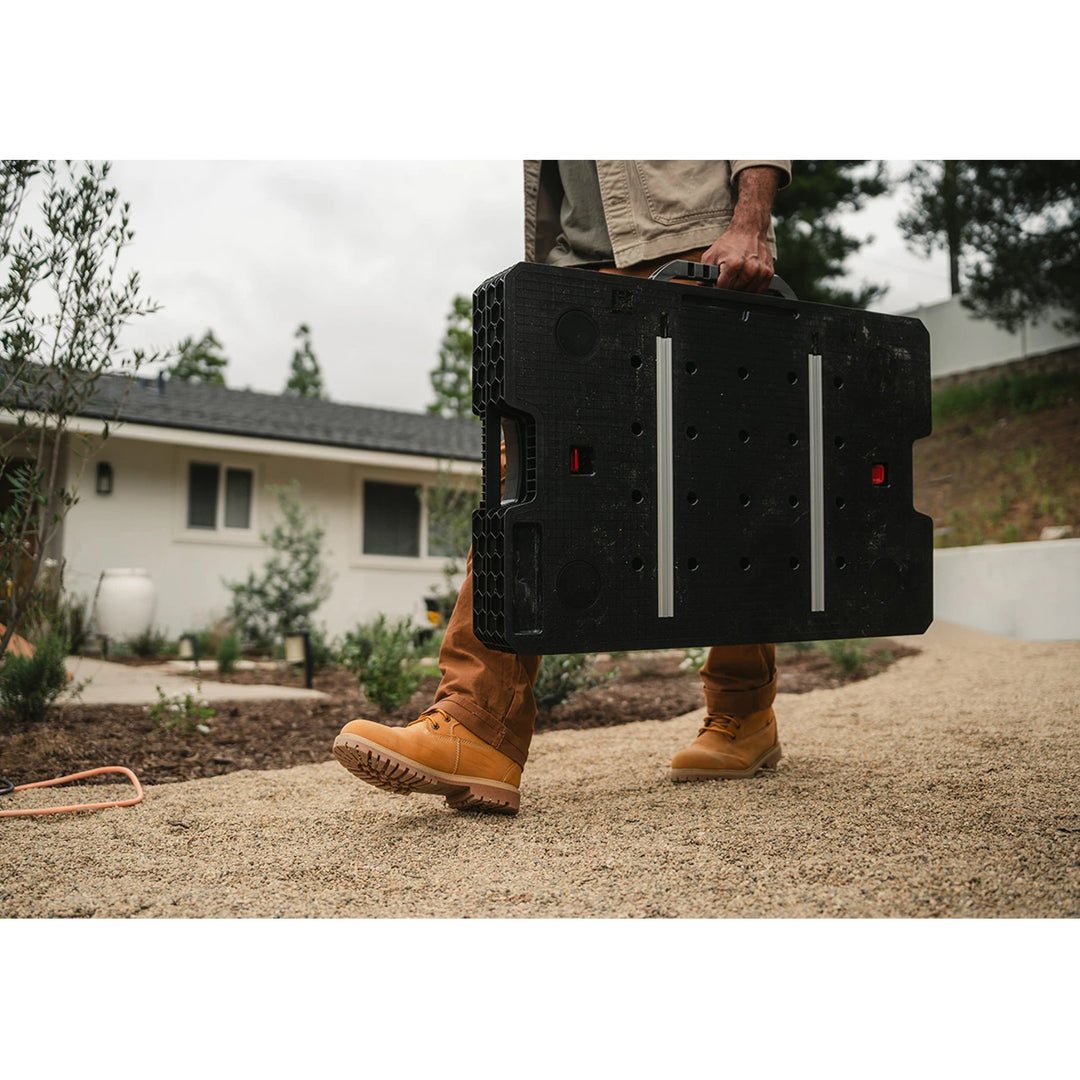 Mesa de taller plegable 2.0 de Keter, capacidad de carga de 453 kg, superficie de trabajo de 85 x 56 cm, patas metálicas estables, 271269