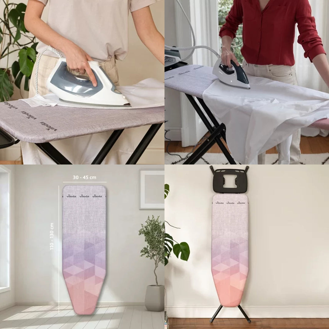 Bügelbrettbezug Vileda Diamond, Länge 110–130 cm, hitzebeständig, Quick-Fix-System, 142468