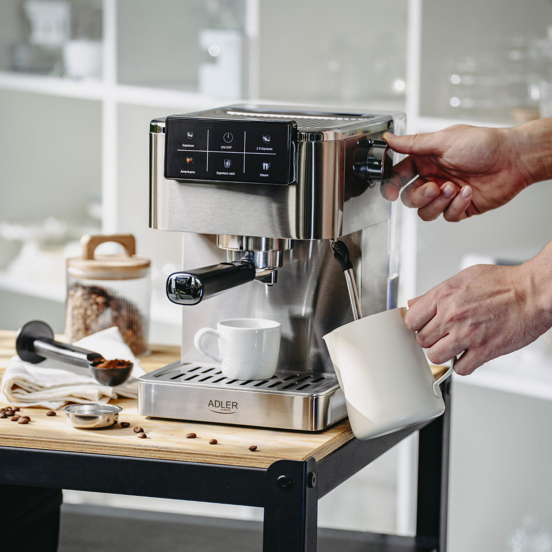 20-bar coffee machine, Thermoblock, milk frother, 5-in-1, Adler AD 4390