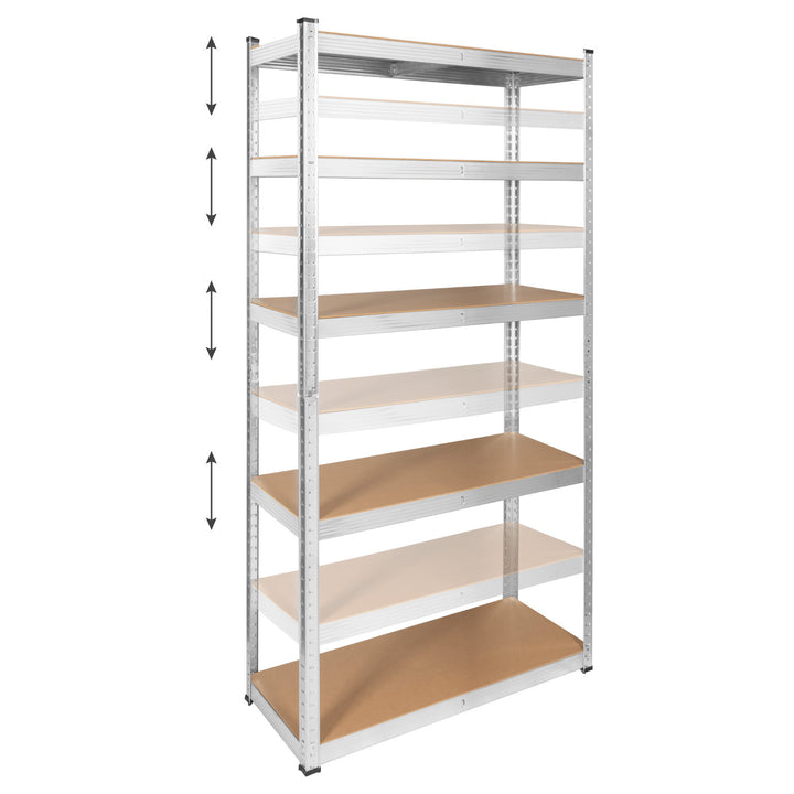 Metall-Lagerregal, 5 Fachböden, maximale Tragkraft bis zu 750 kg, 180 x 90 x 40, silberfarben, Rebel