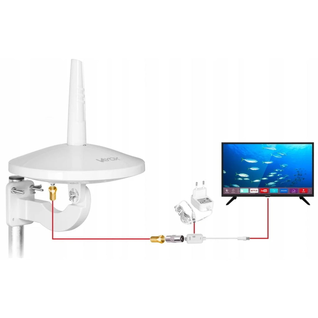 Digital720 Combo White DVB-T/T2 Omnidirectional Antenna VA0066 Vayox