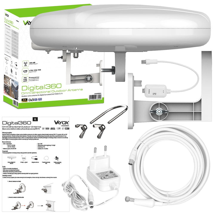 Digital360 4G LTE FM VHF UHF VA0024 Vayox Outdoor Antenna