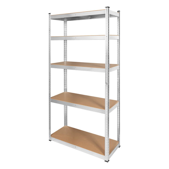 Metal storage rack, 5 shelves, maximum load capacity of 750 kg, 180x90x40, silver Rebel, 2 pieces