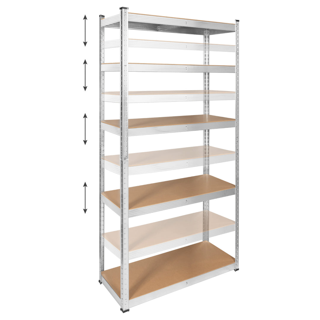 Metal storage rack, 5 shelves, maximum load capacity of 750 kg, 180x90x40, silver Rebel, 2 pieces