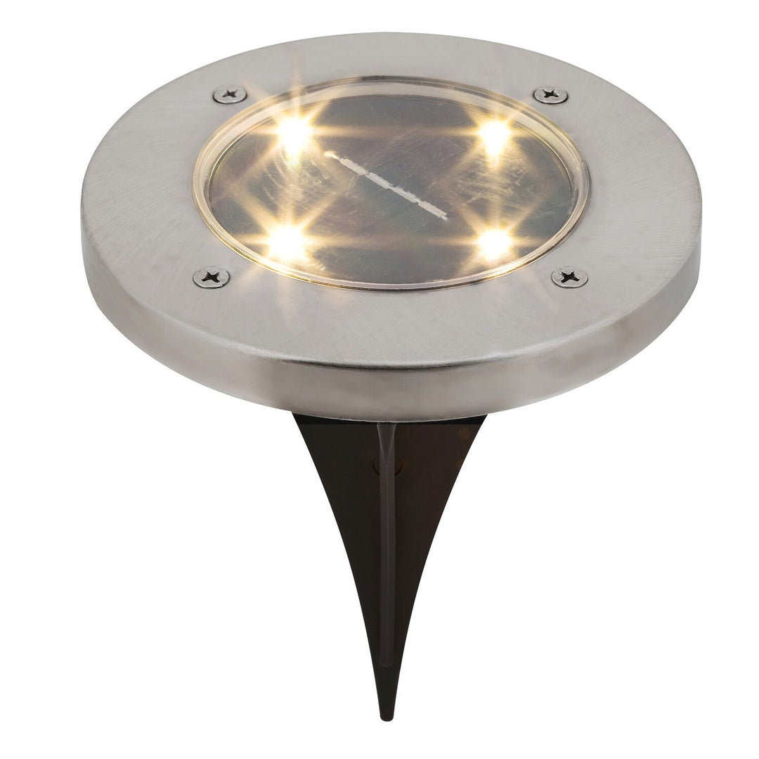 Rabalux Dannet Solar Garden Light, IP44, Satin Chrome, 7975, 2 pieces