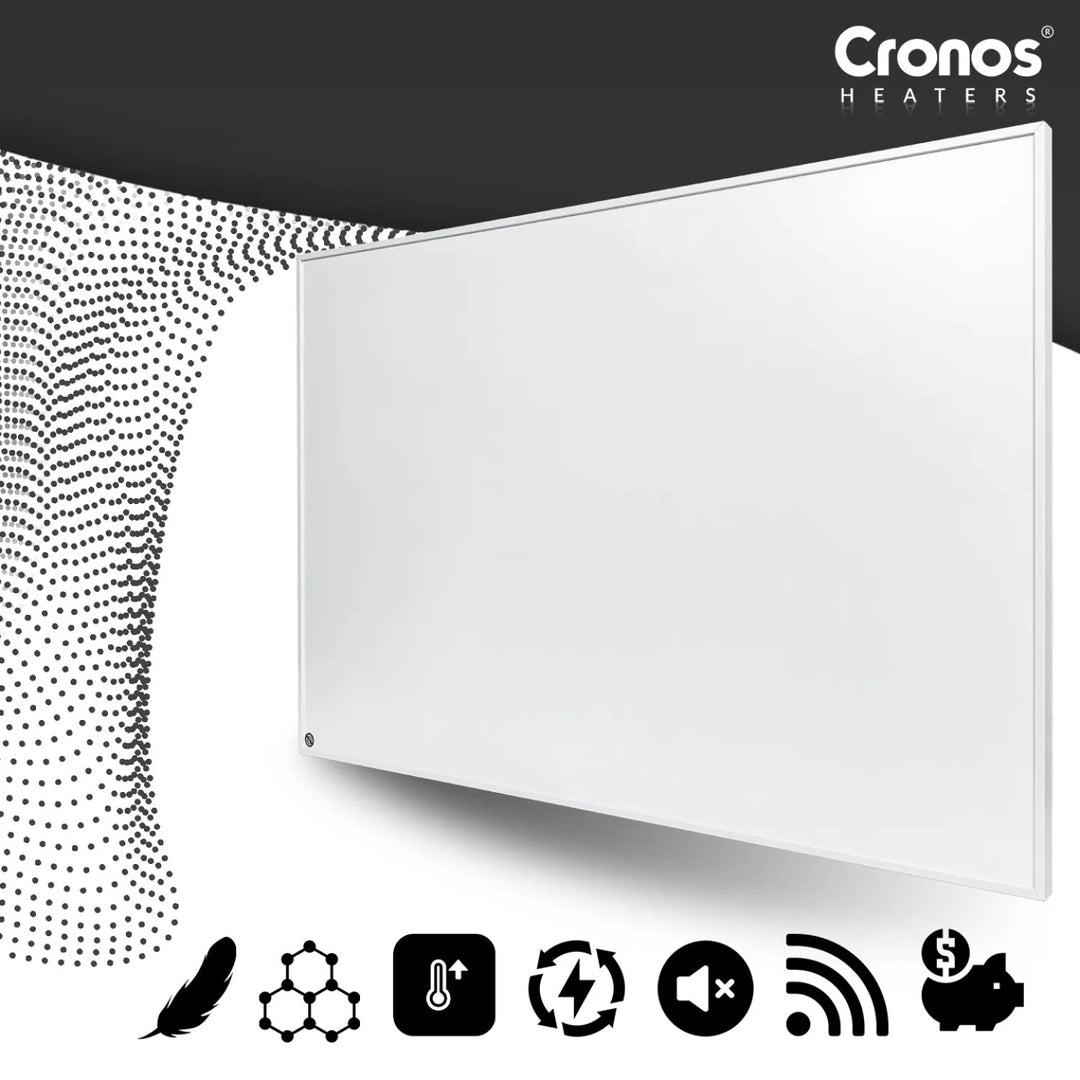 Cronos Graphene Infrared Heater, 300W, White, heats rooms up to 8 m², remote control, PRO CGP-300TWP