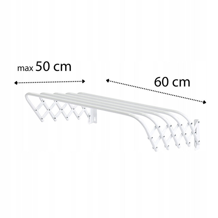 Harmonica-Style Clothes Drying Rack 60, for clothes and underwear, extendable, white, Model 103, Sepio