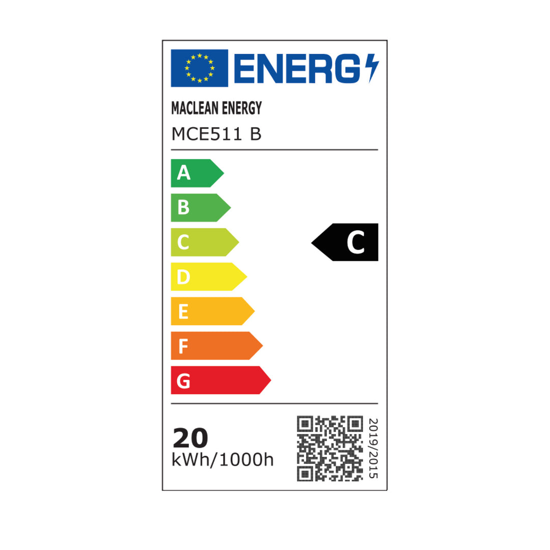 Maclean LED-Lampe, Farbe: Schwarz, 20 W, IP65, 2750 lm, Lichtfarbe: Neutralweiß (4000 K) MCE511 B, 2 Stück