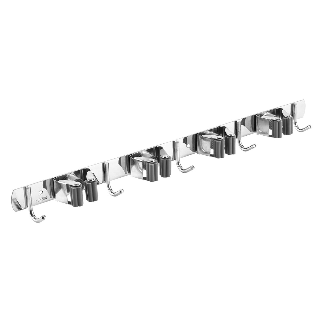 Maclean Wall-Mounted Organizer for Garden Tools and Mops, steel, with hooks, max. load 20 kg, width 49 cm, MC-184, 2 pieces