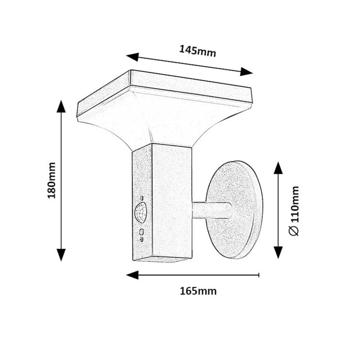 Lámpara Rabalux, de pared, para exteriores, solar, IP44, LED de 4 W, Geleen, 4 unidades