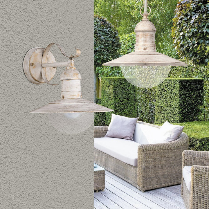 Rabalux Wall Sconce, Outdoor, IP44, E27, max 60W, Antique White, Oslo, 4 pieces