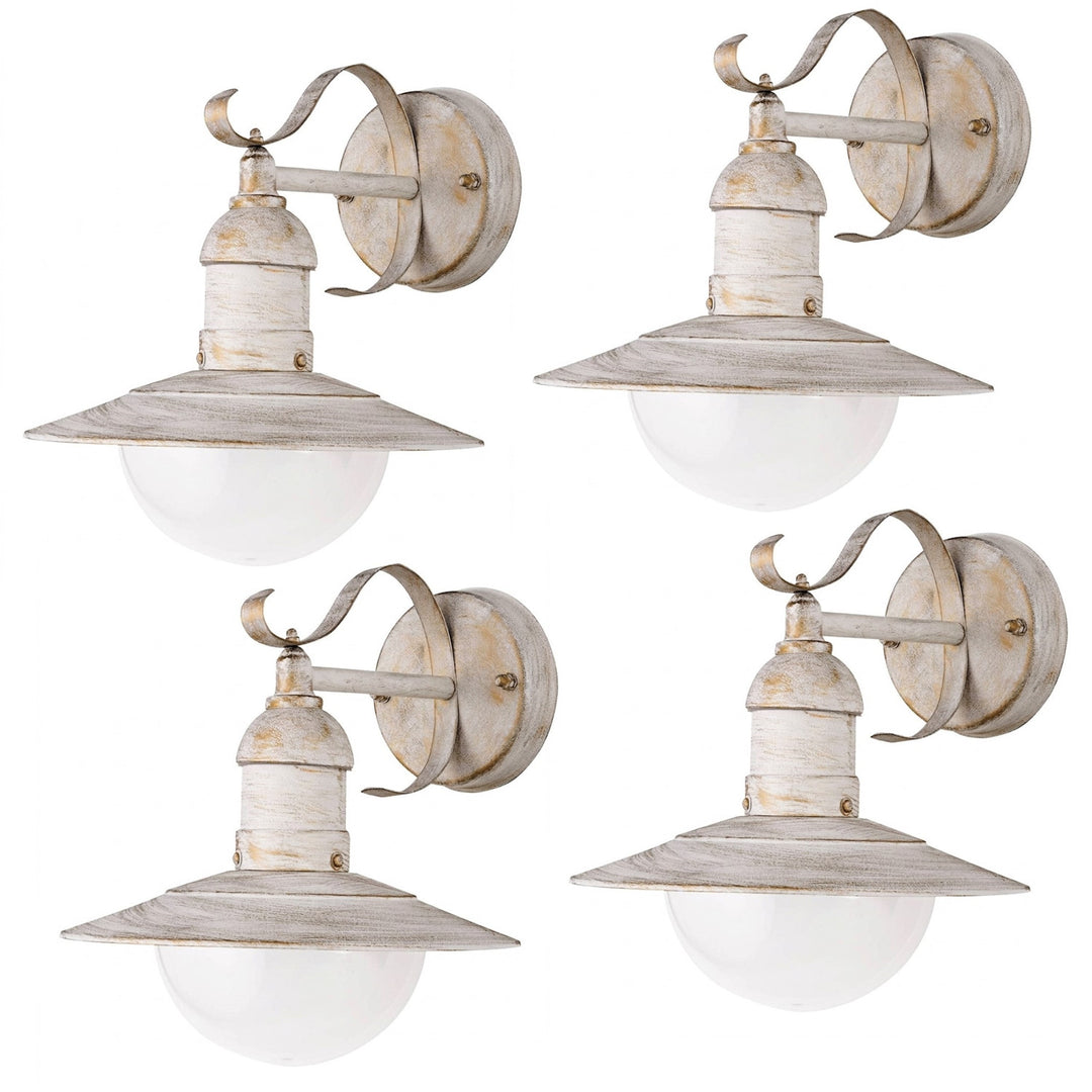 Rabalux Wall Sconce, Outdoor, IP44, E27, max 60W, Antique White, Oslo, 4 pieces