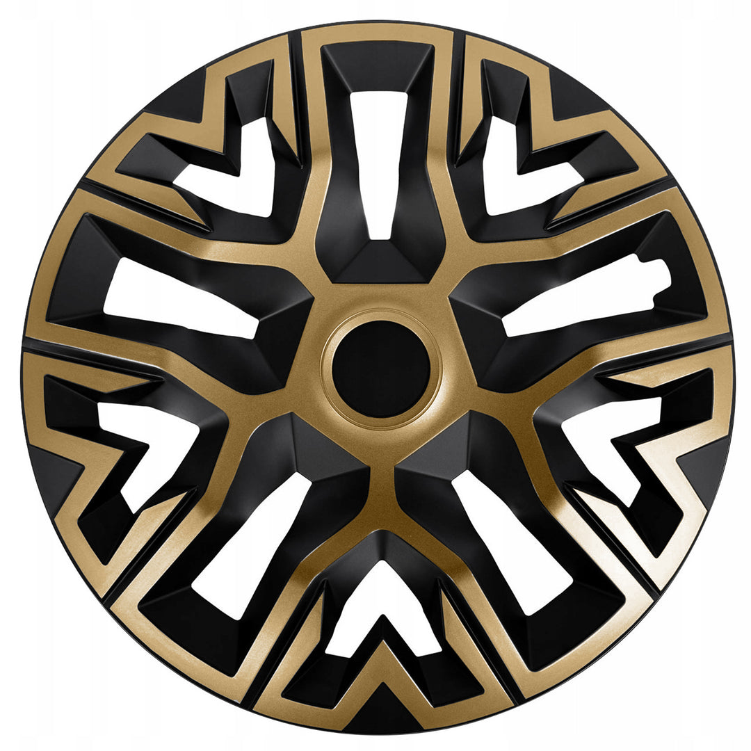 NRM THE BEST BICOLOR 15'' Universal Car Wheel Cover, Gold-Black, 1 piece