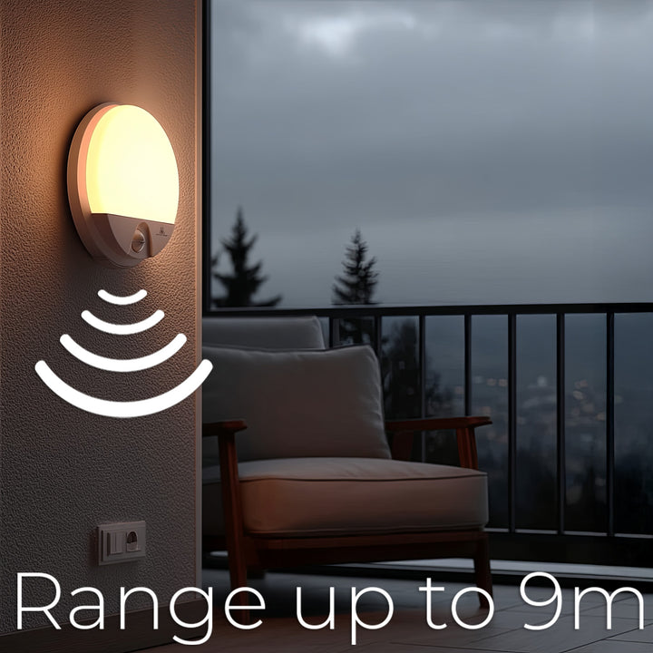 Maclean LED Light with Motion Sensor, PIR Sensor, White, 15W, IP54, 1100 lm, Neutral White, MCE291 W, 2 pieces