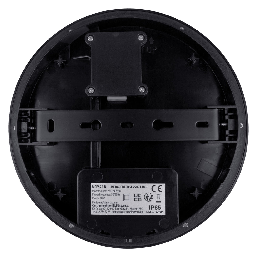 Lámpara LED con sensor de movimiento Maclean, sensor PIR, color negro, 10 W, IP65, 1000 lm, luz neutra, MCE525 B, 2 unidades