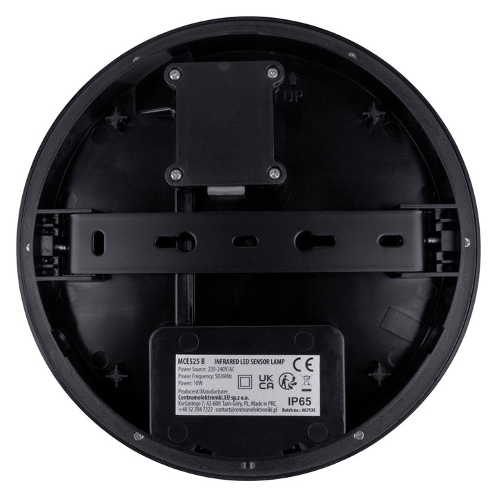 Lámpara LED con sensor de movimiento Maclean, sensor PIR, color negro, 10 W, IP65, 1000 lm, luz neutra, MCE525 B, 2 unidades