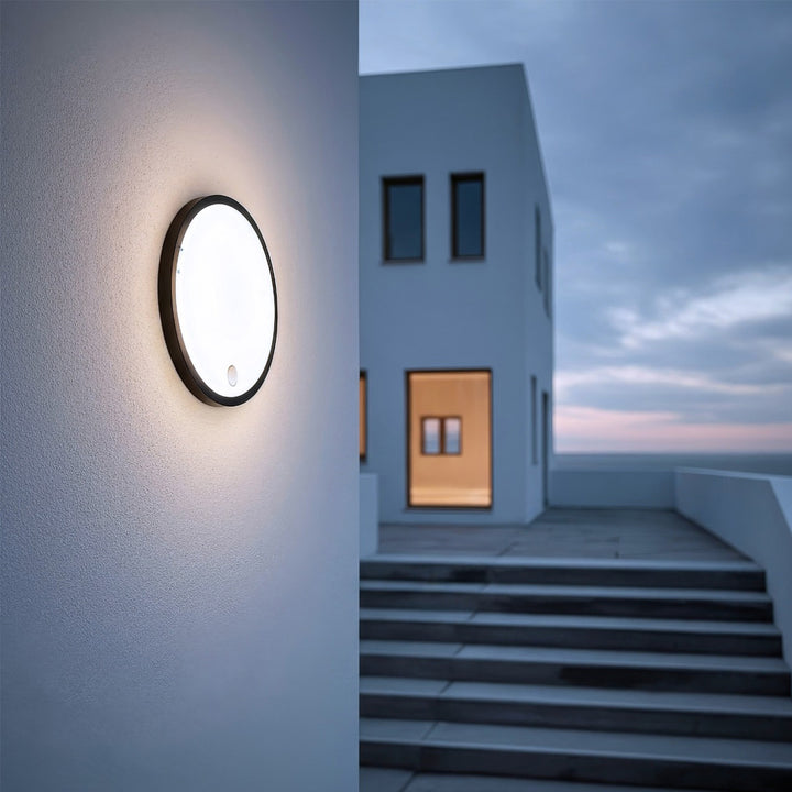 Lámpara LED con sensor de movimiento Maclean, sensor PIR, color negro, 10 W, IP65, 1000 lm, luz neutra, MCE525 B, 2 unidades