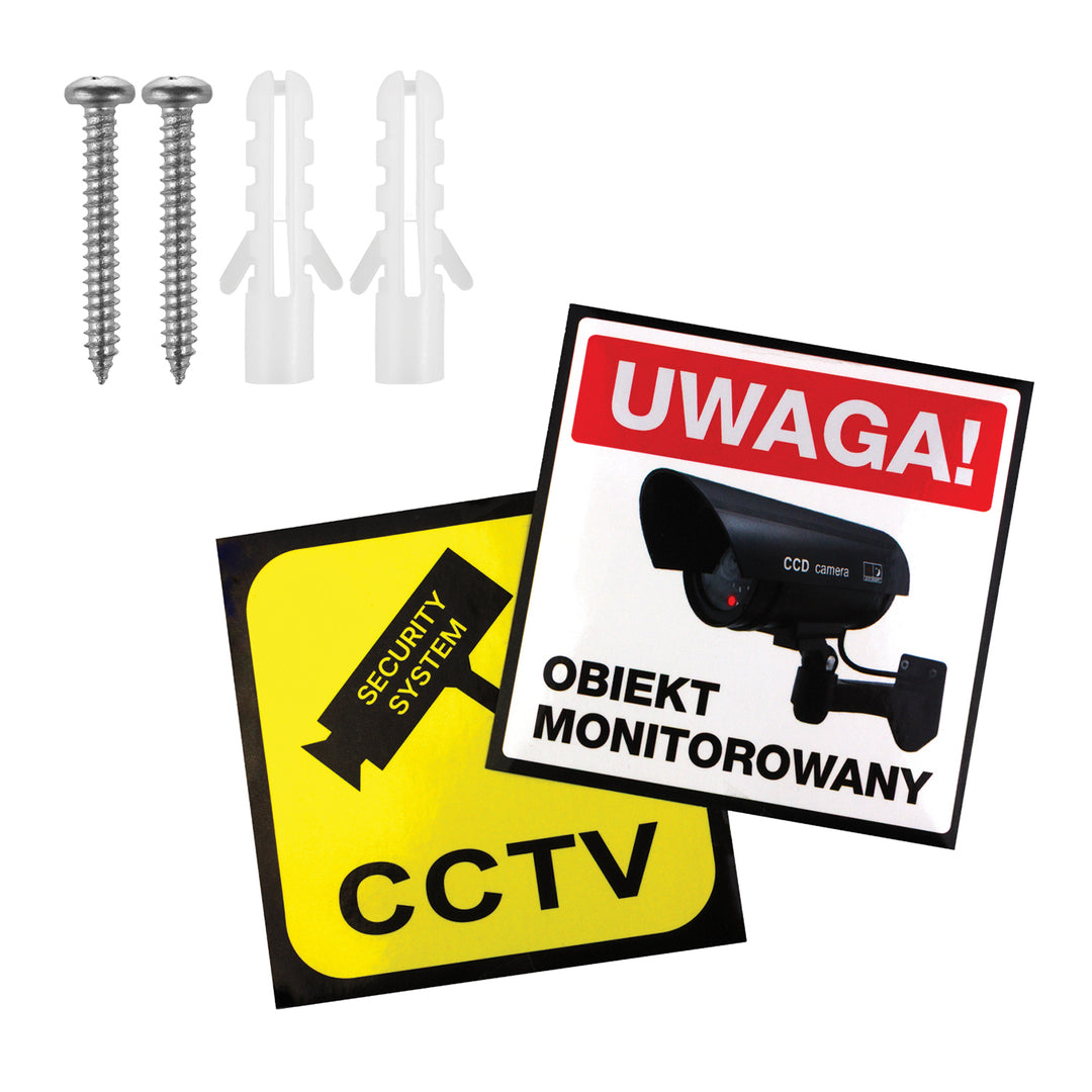 DC2300-Kuppel-Kameraattrappe mit blinkender LED, 2 Stück + 6x AA-Batterie von Varta Industrial