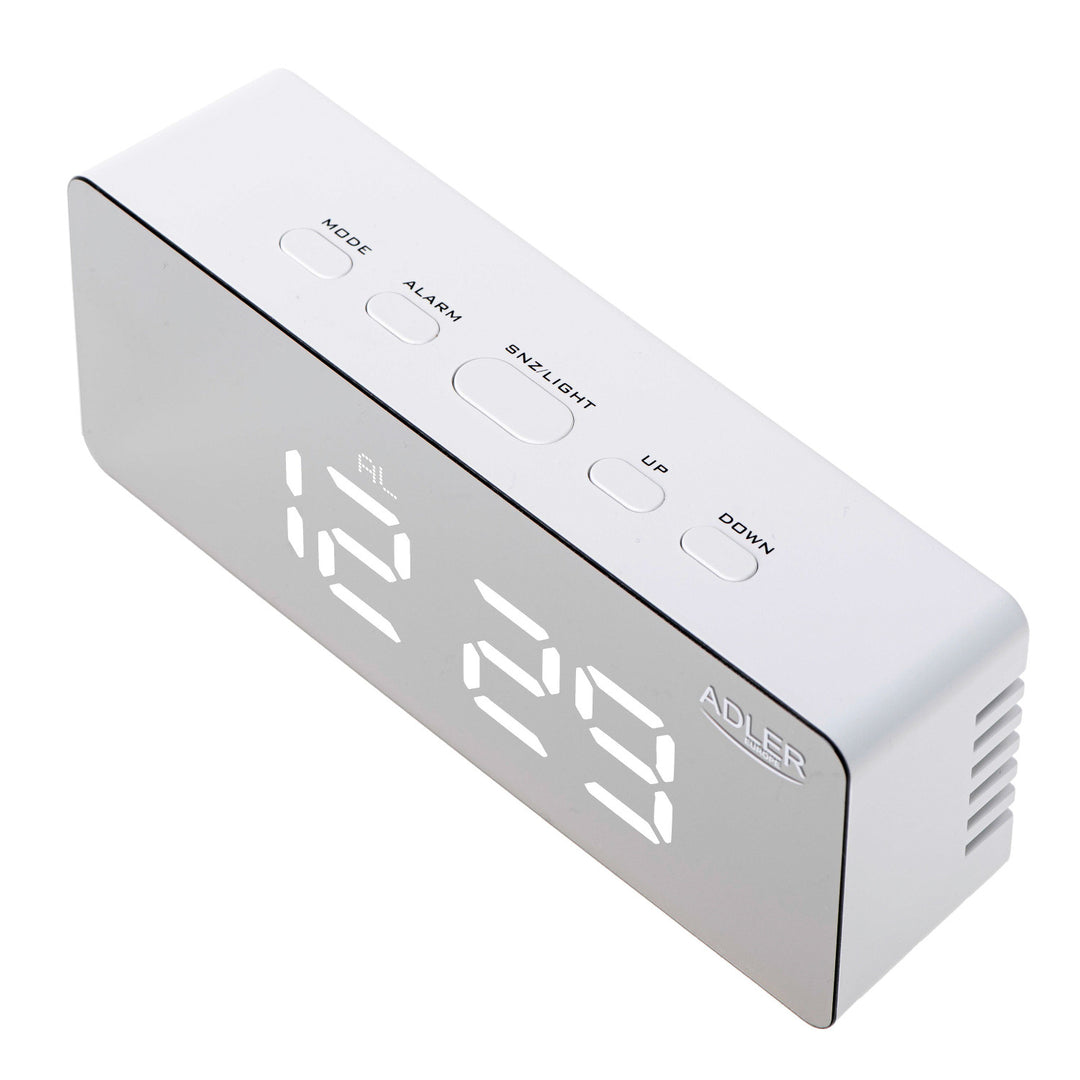 Despertador con pantalla LED y termómetro Adler AD 1189 W + 3 pilas alcalinas AAA Varta Industrial