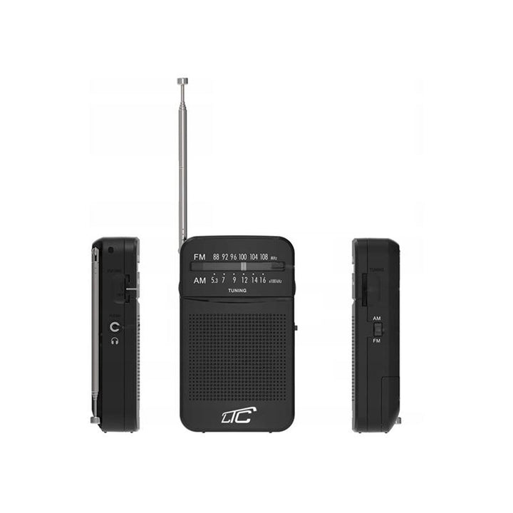 Radio de poche LXLTC2029C LEGA avec AM/FM/AUX, alimentation par piles LTC + 2 piles alcalines AA Varta Industrial